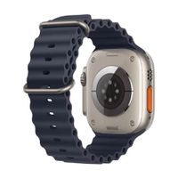 Correa Ocean Ultra OEM para Apple Watch 44/45/46/49 mm, silicona, hebilla ajustable color titanio, gris